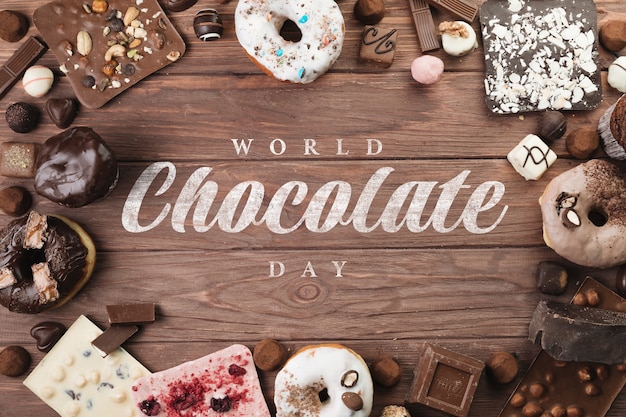 Free photo chocolate compositions for world chocolate day