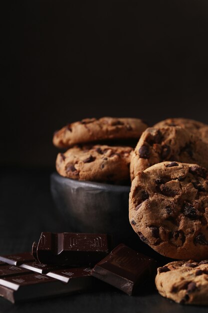 Chocolate cookies with chocolate chips