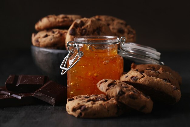 Chocolate cookies with chocolate chips