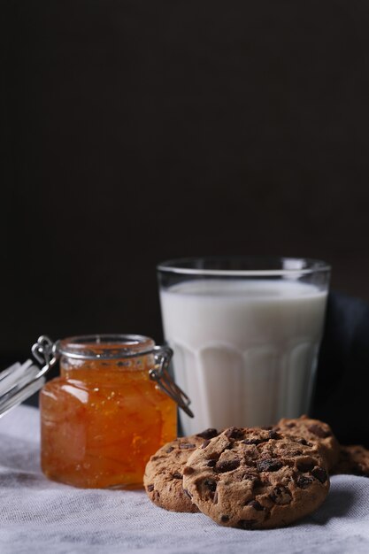 Chocolate cookies with chocolate chips