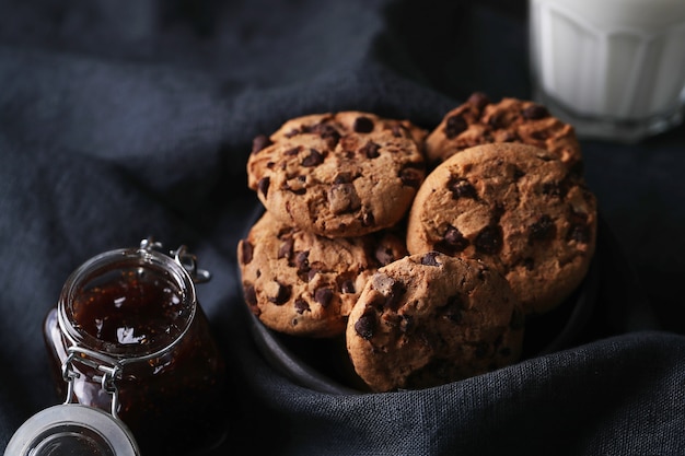 Chocolate cookies with chocolate chips