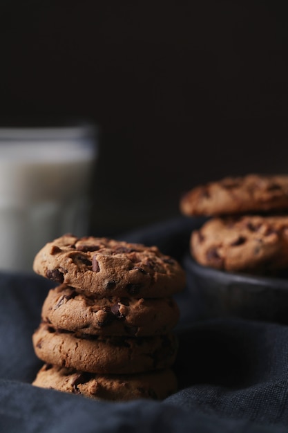 Chocolate cookies with chocolate chips