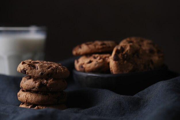 Chocolate cookies with chocolate chips