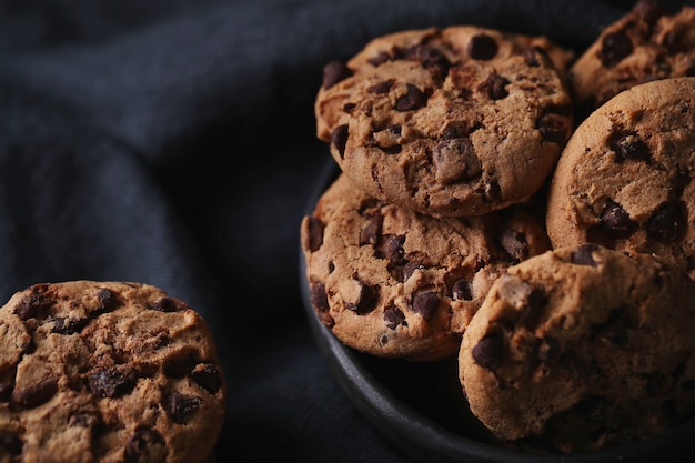 Chocolate cookies with chocolate chips