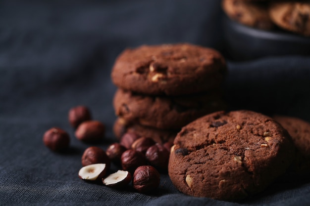 Chocolate cookies with chocolate chips