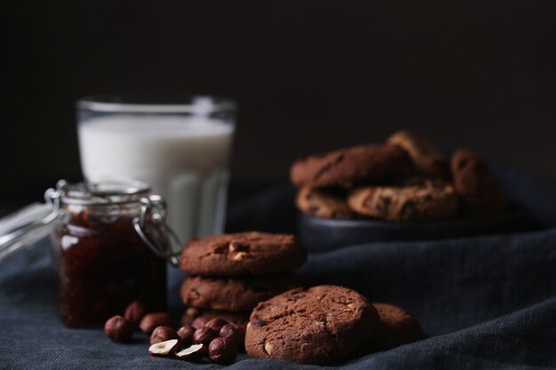 Chocolate cookies with chocolate chips