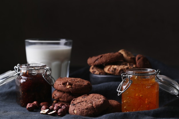 Chocolate cookies with chocolate chips