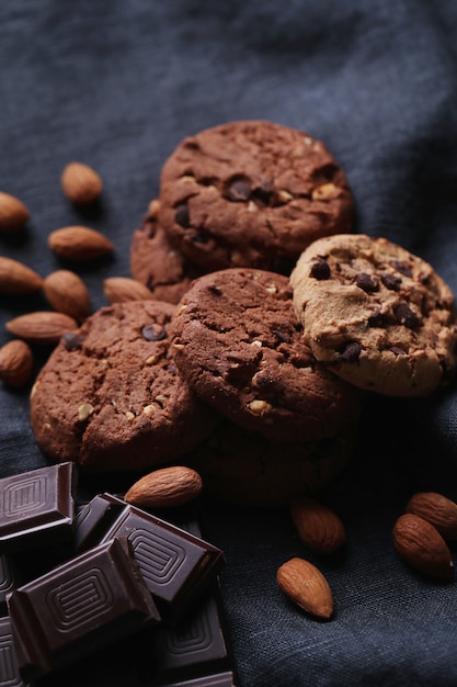 Chocolate cookies with chocolate chips