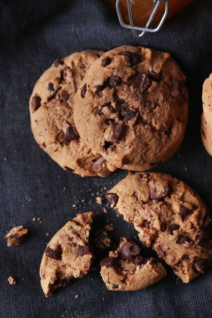 Chocolate cookies with chocolate chipss