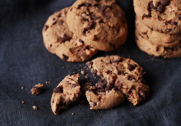 Chocolate cookies with chocolate chipss