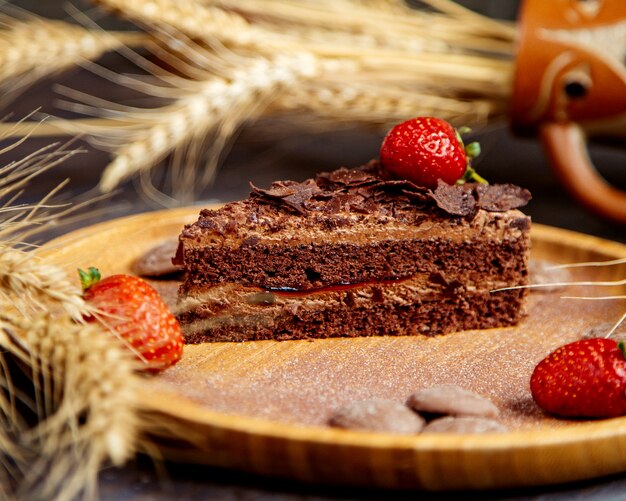 Chocolate dessert with strawberry