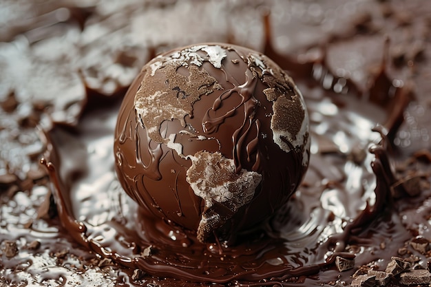 Free photo chocolate fantasy world ball