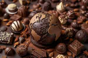 Free photo chocolate fantasy world ball