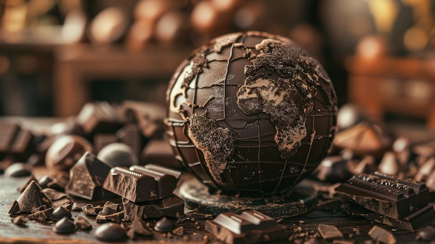 Free photo chocolate fantasy world ball