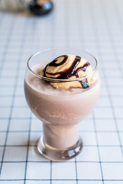 chocolate frappe with vanilla ice-cream