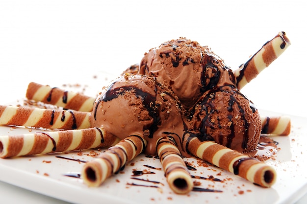 免费照片巧克力冰淇淋甜点