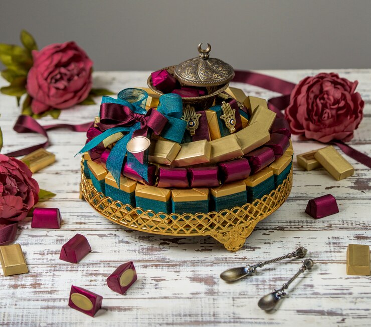 Free Photo chocolate khoncha on the table