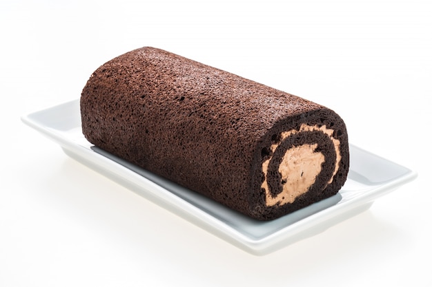 Free photo chocolate roll cake