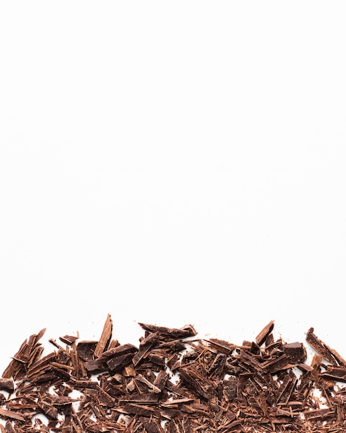 Chocolate shavings with copy space
