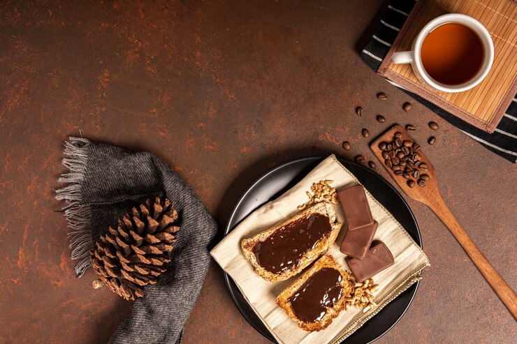無料Photo パンの上面に広がるチョコレート