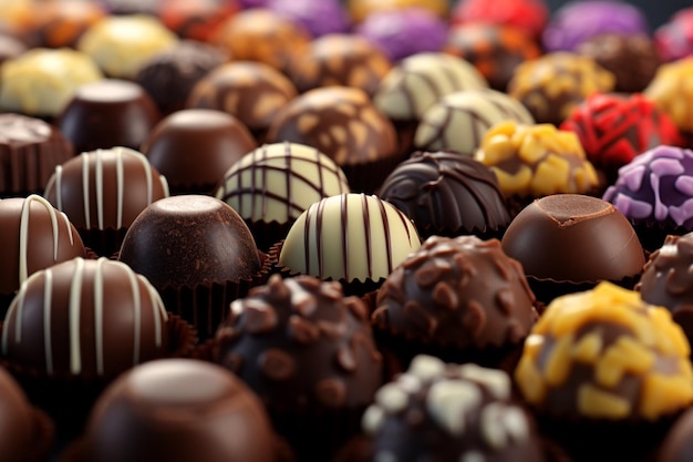 Free photo chocolates truffles tasty close ups