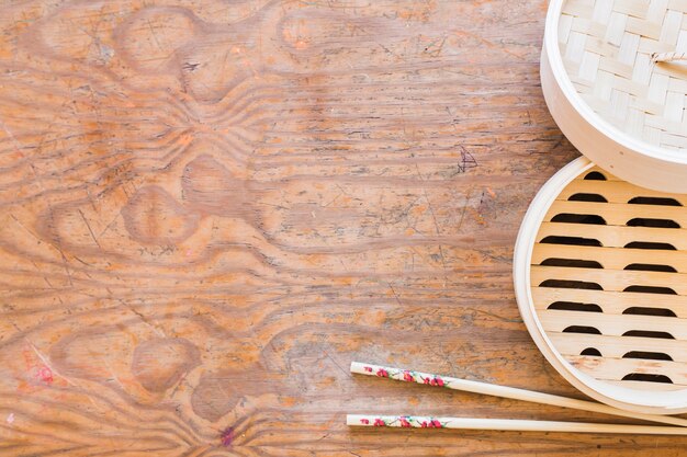 Chopsticks and opened box