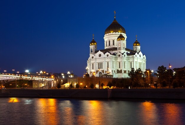 Christ the Savior Cathedral  in night, Russia
