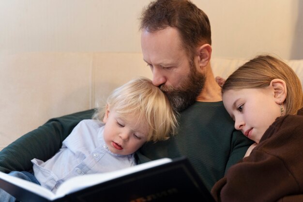 Christian family praying together