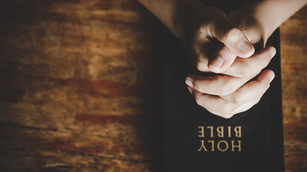 Free photo christian life crisis prayer to god.