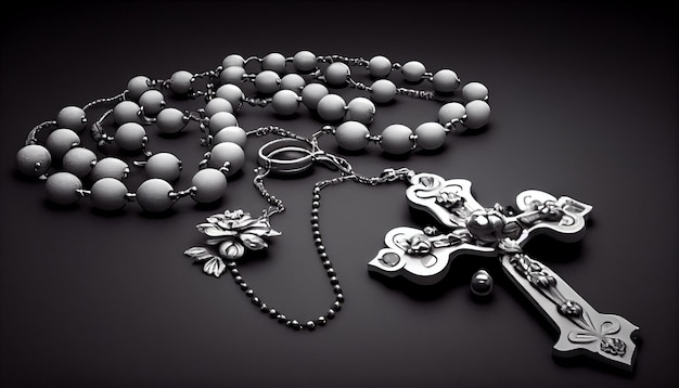 Free photo christian symbol necklace in shiny silver gemstone decoration generated by ai