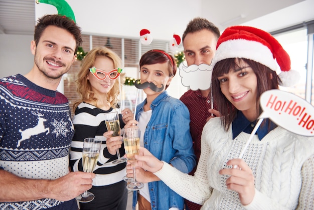 Christmas accessories are being used