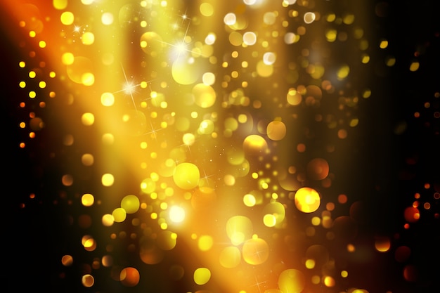 Christmas background of bokeh lights and stars