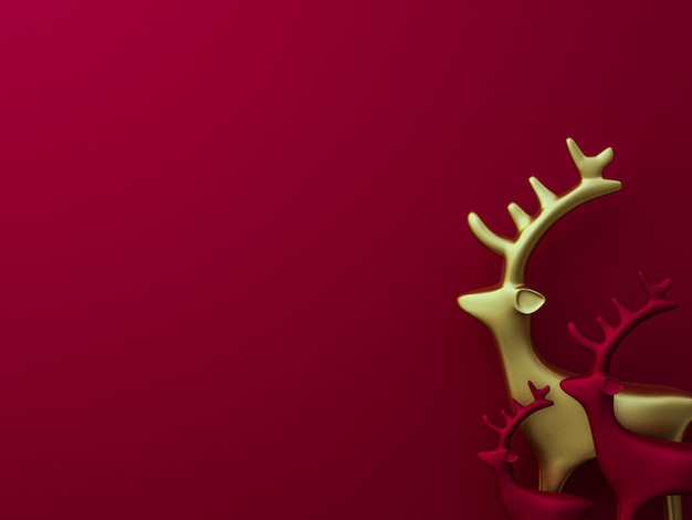 Christmas background composition with decorative deer