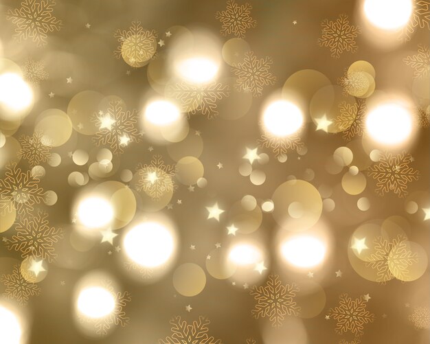 クリスマスの背景は雪花と星