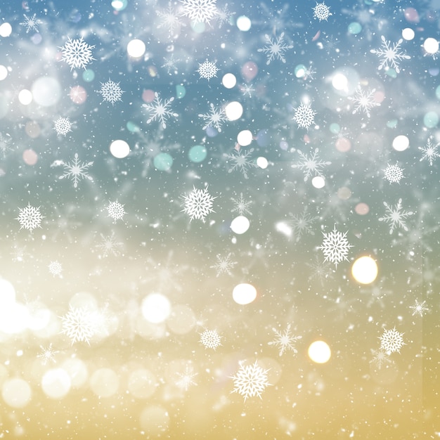 Christmas background of snowflakes and stars