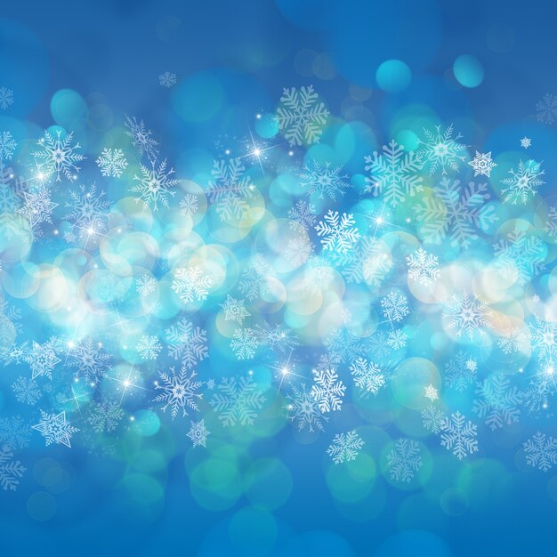 Christmas background of snowflakes and stars