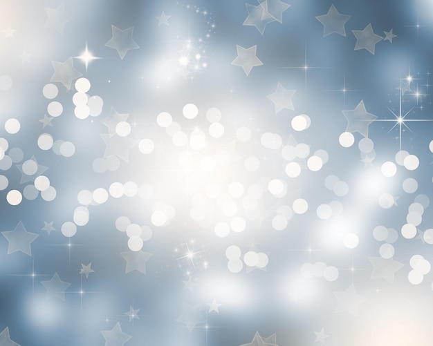 Foto gratuita sfondo di natale con luci bokeh e design stellato