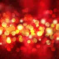 Free photo christmas background with bokeh lights and stars
