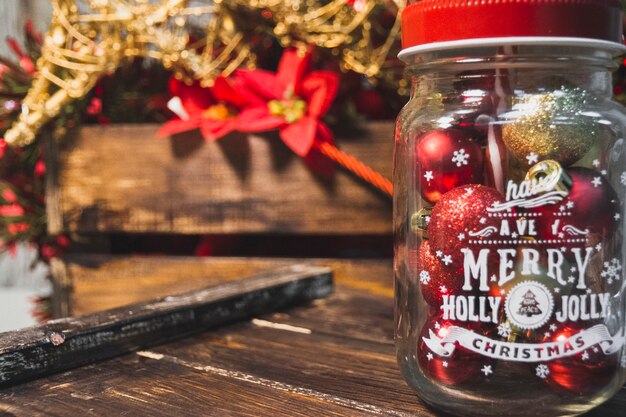 Christmas background with bottle