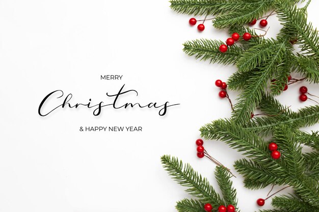 Christmas background with Christmas greeting message on white background