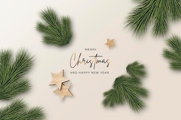 Christmas background with christmas greeting message on white background