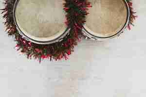 Free photo christmas background with drums