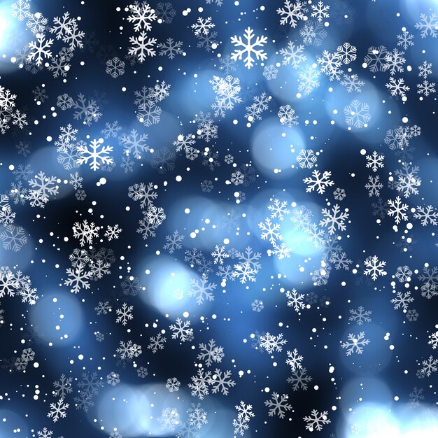 Christmas background with falling snowflakes