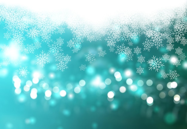 Christmas background with falling snowflakes