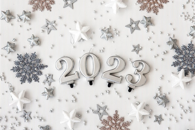 Free photo christmas background with numbers 2023 on a white background