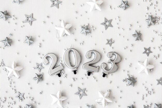 Christmas background with numbers 2023 on a white background