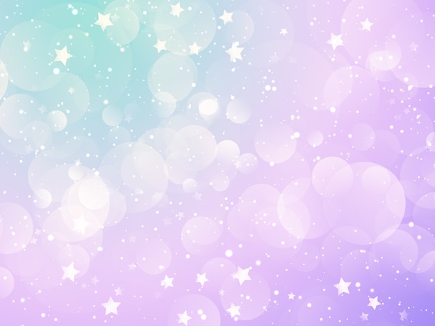 Christmas background with pastel bokeh lights and stars design