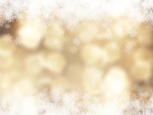 Free photo christmas background with a snowflake and bokeh lights design
