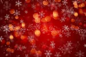 Foto gratuita sfondo di natale con un disegno a fiocco di neve e luci bokeh