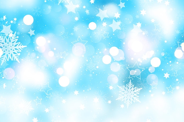 無料写真 雪と星とのクリスマスの背景